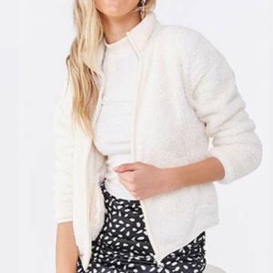 Cream faux fur jacket